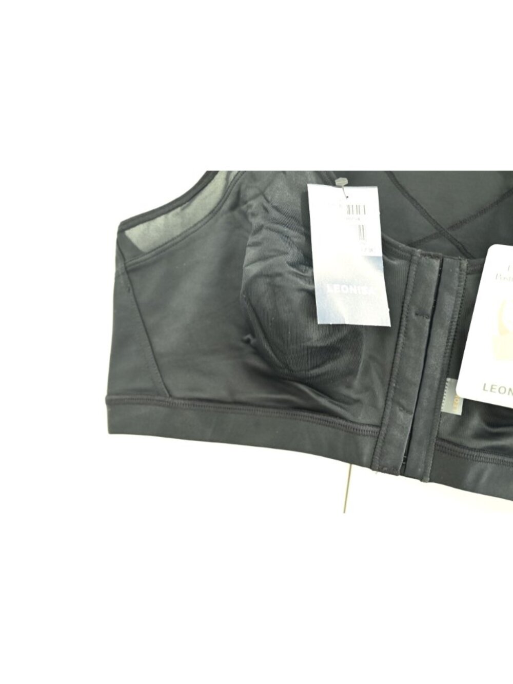 NWT Leonisa Unlined Wireless Posture Corrector Bra Sz 38 Black Front Closure - Picture 3 of 6